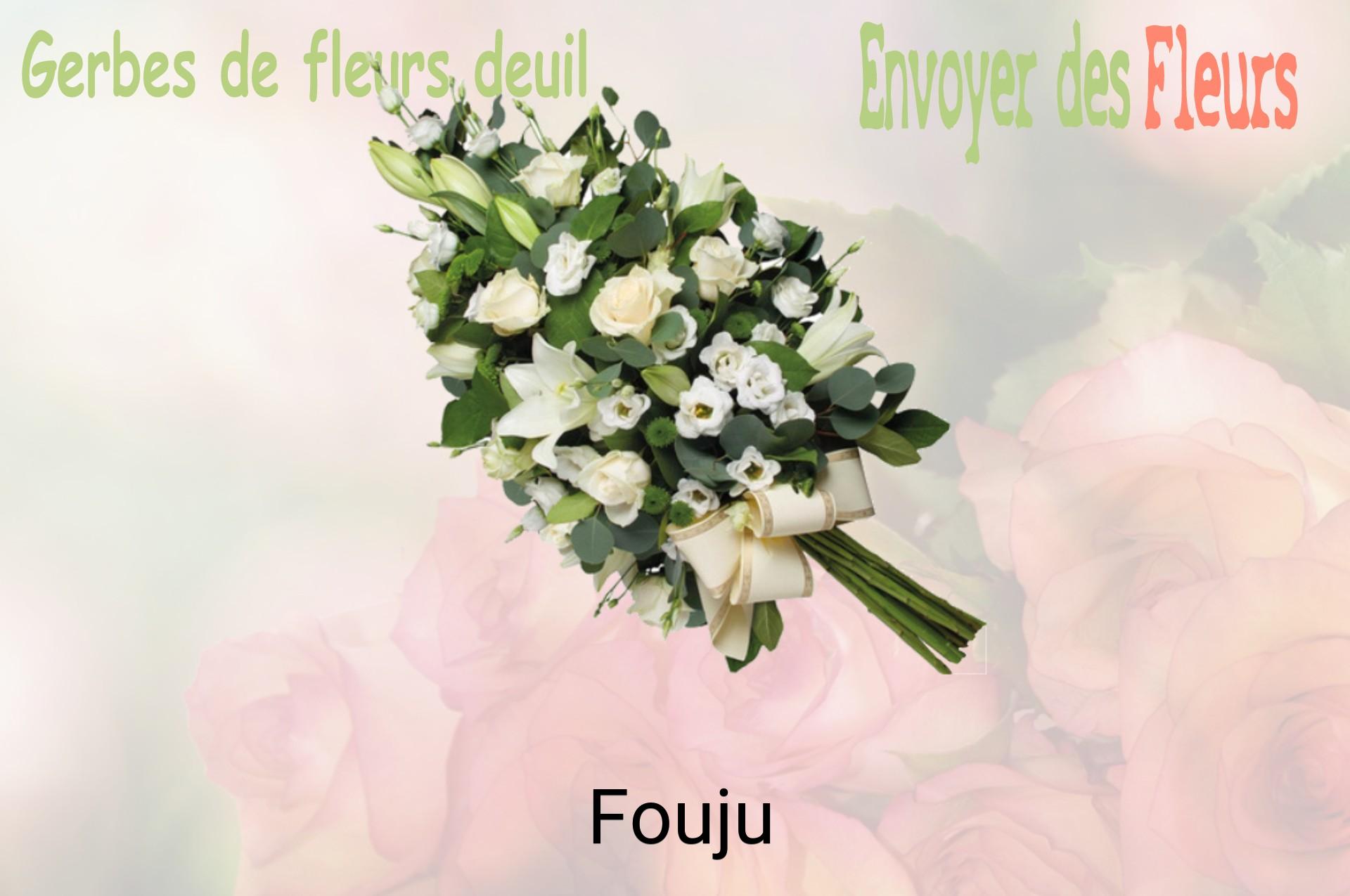 Gerbe de fleurs de deuil livrée à Fouju